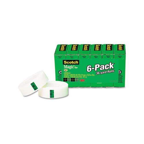 Magic Tape Refill, 1" Core, 0.75" X 36 Yds, Clear, 6-pack