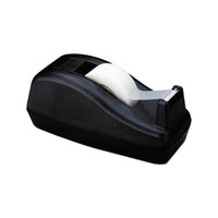 Deluxe Desktop Tape Dispenser, Attached 1" Core, Heavily Weighted, Black