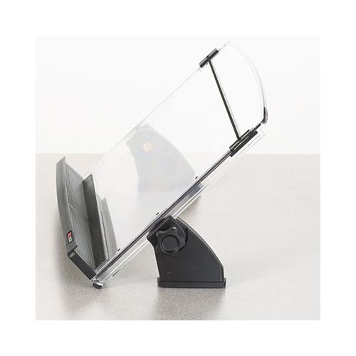 In-line Adjustable Desktop Copyholder, Plastic, 150 Sheet Capacity, Black-clear