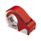 Compact And Quick Loading Dispenser For Box Sealing Tape, 3" Core, Plastic, Red