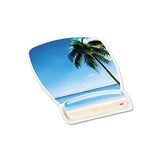 Fun Design Clear Gel Mouse Pad Wrist Rest, 6 4-5 X 8 3-5 X 3-4, Beach Design