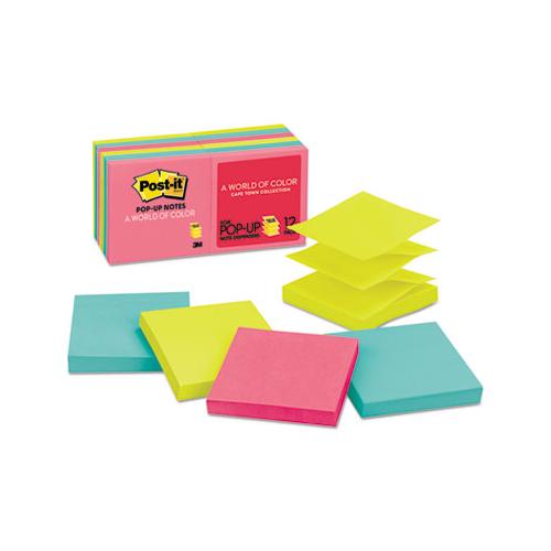 Original Pop-up Refill, 3 X 3, Assorted Cape Town Colors, 100-sheet, 12-pack