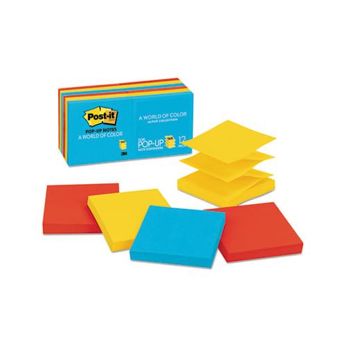Original Pop-up Refill, 3 X 3, Assorted Jaipur Colors, 100-sheet, 12-pack