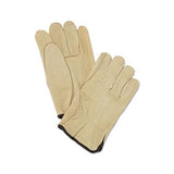 Unlined Pigskin Driver Gloves, Cream, Large, 12 Pairs