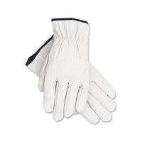 Grain Goatskin Driver Gloves, White, Large, 12 Pairs