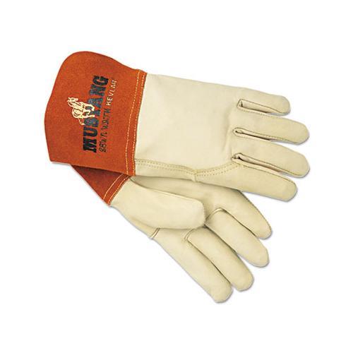 Mustang Mig-tig Leather Welding Gloves, White-russet, Large, 12 Pairs