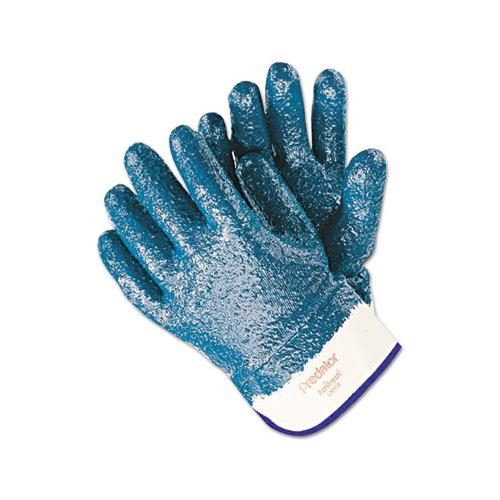 Predator Premium Nitrile-coated Gloves, Blue-white, Large, 12 Pairs