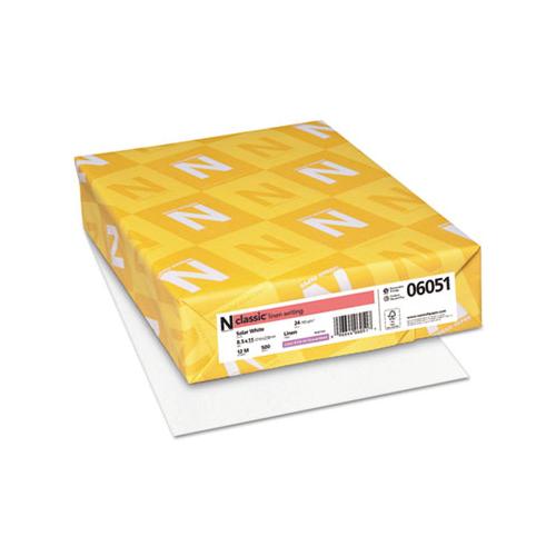 Classic Linen Stationery, 97 Bright, 24 Lb, 8.5 X 11, Solar White, 500-ream