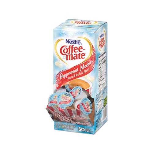 Liquid Coffee Creamer, Peppermint Mocha, 0.38 Oz Mini Cups, 50-box