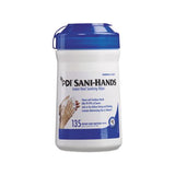 Sani-hands Alc Instant Hand Sanitizing Wipes, 7.5x6, White, 135-canister,12-ctn