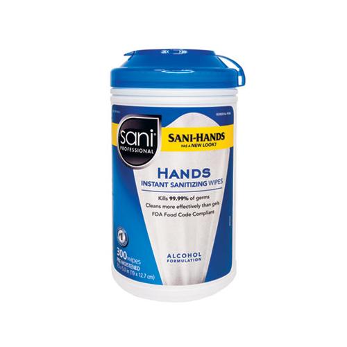 Hands Instant Sanitizing Wipes, 7 1-2 X 5, 300-canister