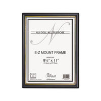 Ez Mount Document Frame W-trim Accent, Plastic Face, 8.5 X 11, Black-gold, 18-ct