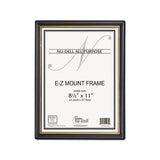 Ez Mount Document Frame W-trim Accent, Plastic Face, 8.5 X 11, Black-gold, 18-ct