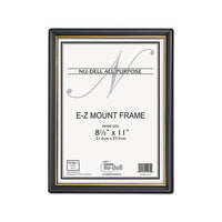 Ez Mount Document Frame With Trim Accent, Plastic Face , 8.5 X 11, Black-gold