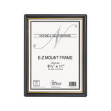 Ez Mount Document Frame With Trim Accent, Plastic Face , 8.5 X 11, Black-gold