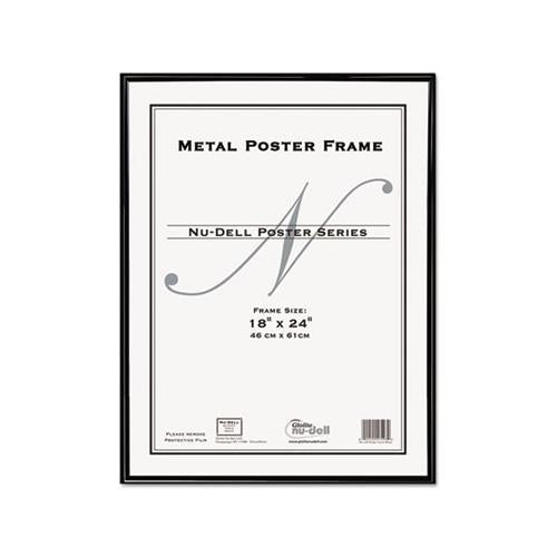 Metal Poster Frame, Plastic Face, 18 X 24, Black