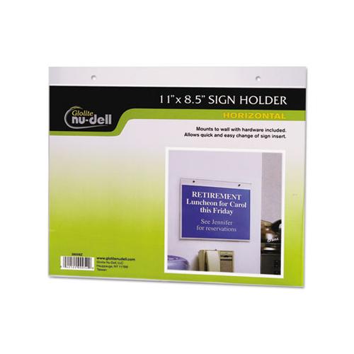 Clear Plastic Sign Holder, Wall Mount, 11 X 8 1-2