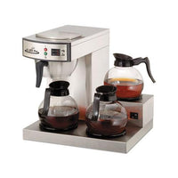 Three-burner Low Profile Institutional Coffee Maker, Stainless Steel, 36 Cups