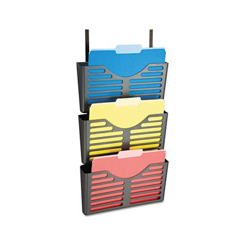 Filing System W-hanger Set, 3 Pockets, Letter, 28 X 13 1-2 X 4 3-4, Charcoal