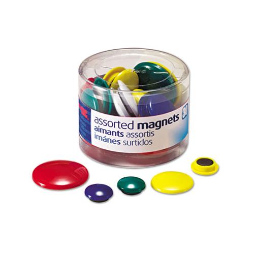 Assorted Magnets, Circles, Assorted Sizes & Colors, 30-tub