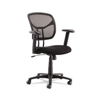 Swivel-tilt Mesh Task Chair With Adjustable Arms, Supports Up To 250 Lbs., Black Seat-black Back, Black Base