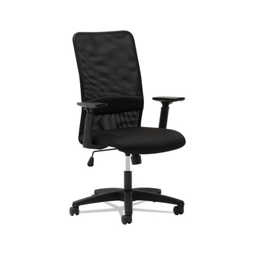 Mesh High-back Chair, Supports Up To 225 Lbs., Black Seat-black Back, Black Base