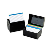 Plastic Index Card File, 400 Capacity, 6 1-2w X 4 7-8d, Black