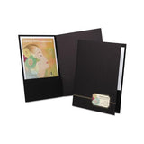 Monogram Series Business Portfolio, Premium Cover Stock, Black-gold, 4-pack