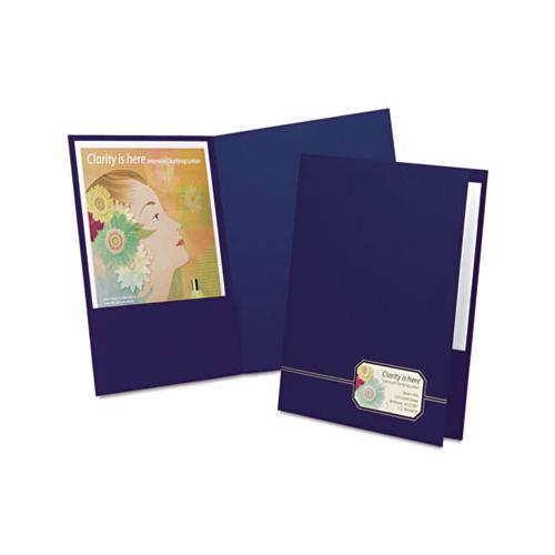 Monogram Series Business Portfolio, Cover Stock, Blue-gold, 4-pack