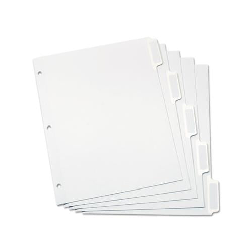 Custom Label Tab Dividers With Self-adhesive Tab Labels, 5-tab, 11 X 8.5, White, 5 Sets