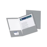 High Gloss Laminated Paperboard Folder, 100-sheet Capacity, Gray, 25-box