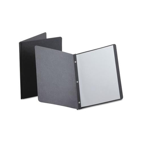 Report Cover, 3 Fasteners, Panel And Border Cover, Letter, Black, 25-box