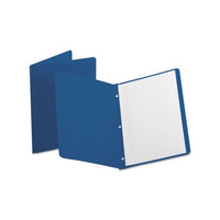 Report Cover, 3 Fasteners, Panel And Border Cover, Dark Blue, 25-box