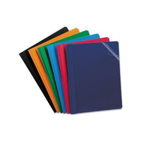 Clear Front Report Cover, 3 Fasteners, Letter, Assorted Colors, 25-box