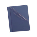 Clear Front Report Cover, 3 Fasteners, Letter, 1-2" Capacity, Dark Blue, 25-box