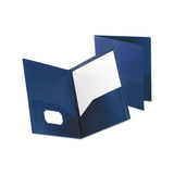 Poly Twin-pocket Folder, Holds 100 Sheets, Opaque Dark Blue