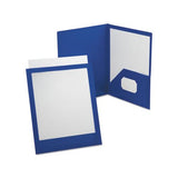 Viewfolio Polypropylene Portfolio, 100-sheet Capacity, Blue-clear