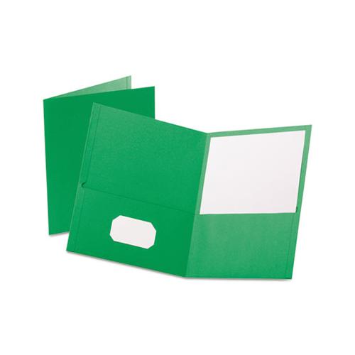 Twin-pocket Folder, Embossed Leather Grain Paper, Light Green, 25-box
