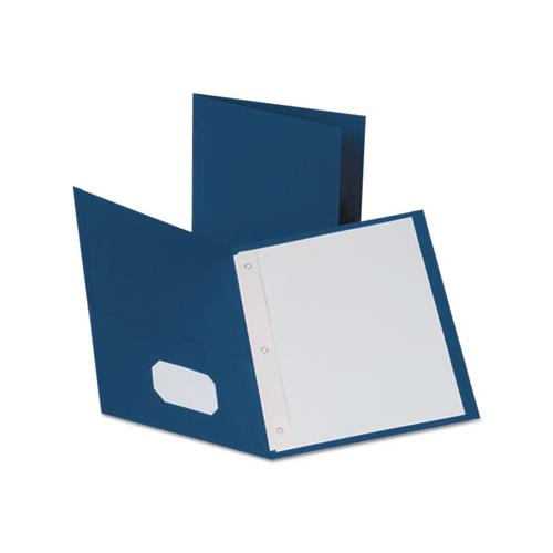 Twin-pocket Folders With 3 Fasteners, Letter, 1-2" Capacity, Blue, 25-box