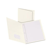 Twin-pocket Folders With 3 Fasteners, Letter, 1-2" Capacity, White, 25-box
