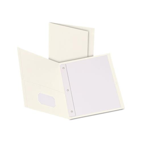 Twin-pocket Folders With 3 Fasteners, Letter, 1-2" Capacity, White, 25-box