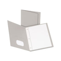 Twin-pocket Folders With 3 Fasteners, Letter, 1-2" Capacity, Gray, 25-box