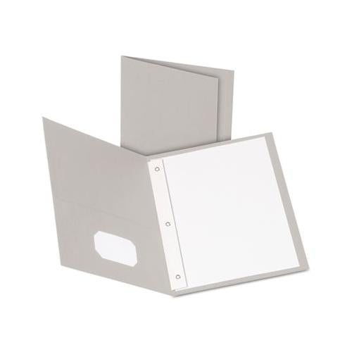 Twin-pocket Folders With 3 Fasteners, Letter, 1-2" Capacity, Gray, 25-box