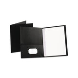 Twin-pocket Folders With 3 Fasteners, Letter, 1-2" Capacity, Black 25-box