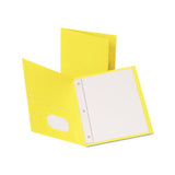 Twin-pocket Folders With 3 Fasteners, Letter, 1-2" Capacity, Yellow, 25-box