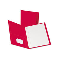 Twin-pocket Folders With 3 Fasteners, Letter, 1-2" Capacity, Red, 25-box