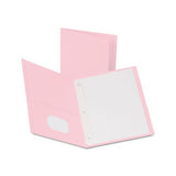 Twin-pocket Folders With 3 Fasteners, Letter, 1-2" Capacity, Pink,25-box