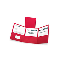 Tri-fold Folder W-3 Pockets, Holds 150 Letter-size Sheets, Red