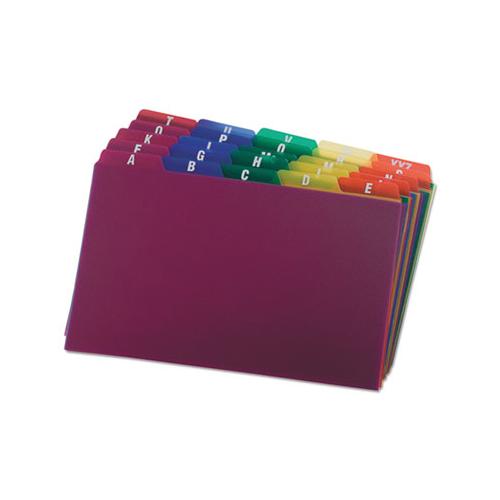Durable Poly A-z Card Guides, 1-5-cut Top Tab, A To Z, 5 X 8, Assorted Colors, 25-set