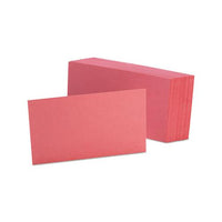 Unruled Index Cards, 3 X 5, Cherry, 100-pack